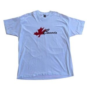 Vintage Canada T-Shirt Maple Leaf Graphic Tee Oversized White‎